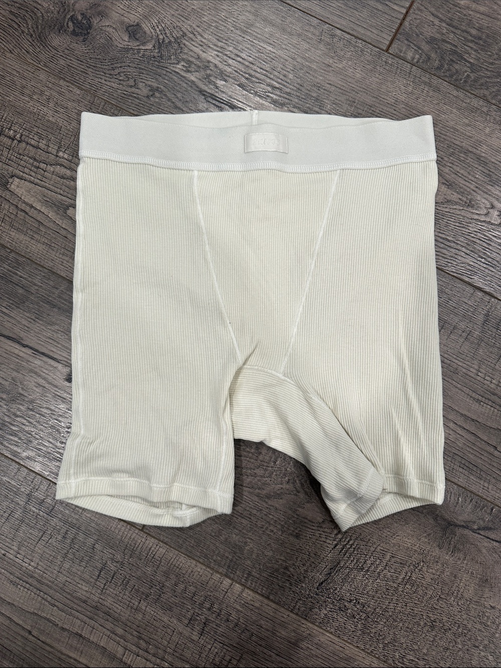 Ribbed ivory Boxer Shorts